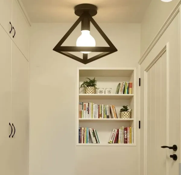 Black_Metal_And_Glass_Ceiling_Light_For_Home_And_Kitchen