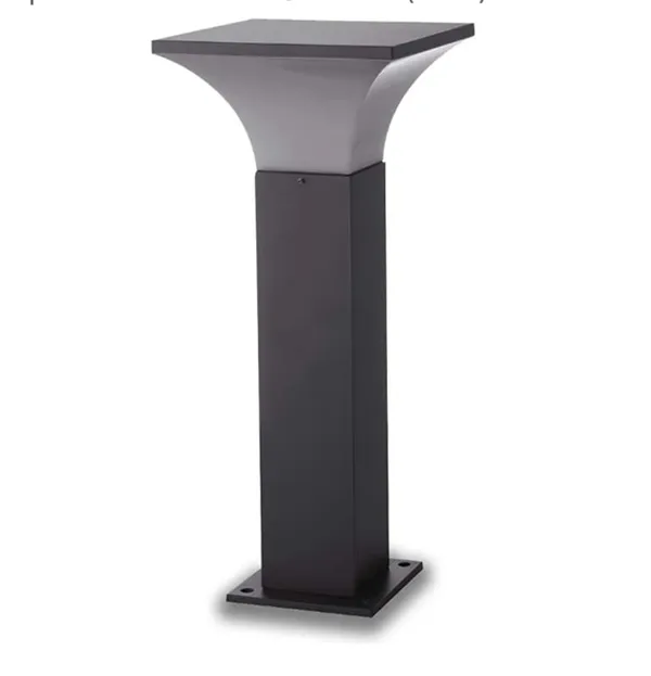 Black_Metal_And_Glass_Garden_Bollard_Light_For_Home_And_Kitchen