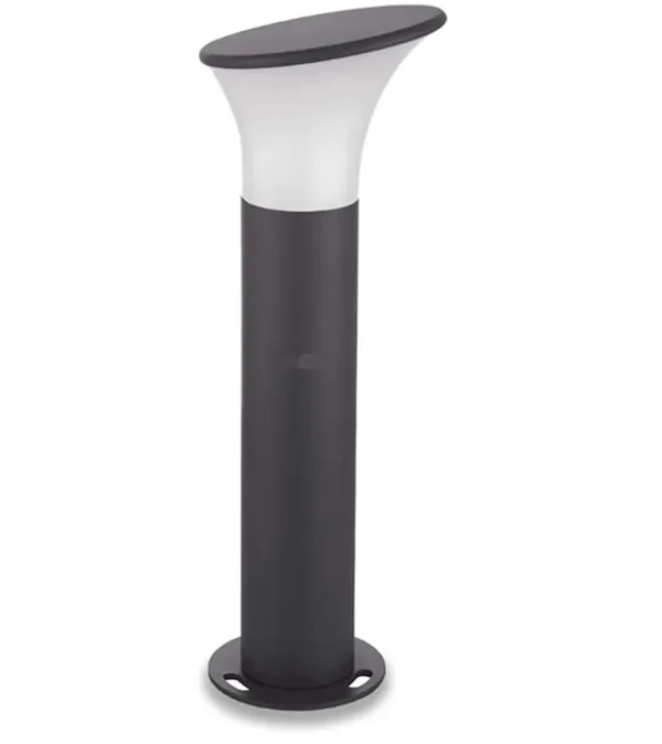 Grey_Metal_And_Glass_Garden_Bollard_Light_For_Home_And_Kitchen