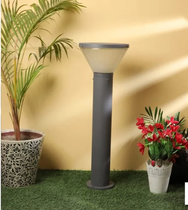 Grey_Metal_And_Glass_Garden_Bollard_Light_For_Home_And_Kitchen