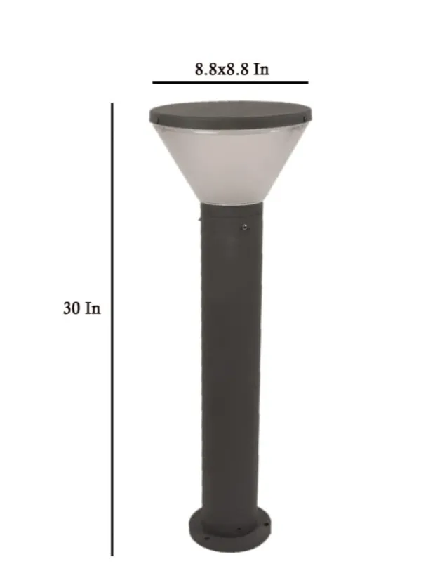 Grey_Metal_And_Glass_Garden_Bollard_Light_For_Home_And_Kitchen