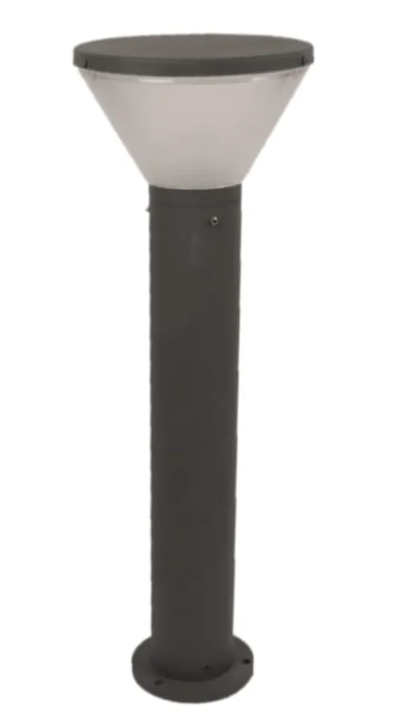 Grey_Metal_And_Glass_Garden_Bollard_Light_For_Home_And_Kitchen