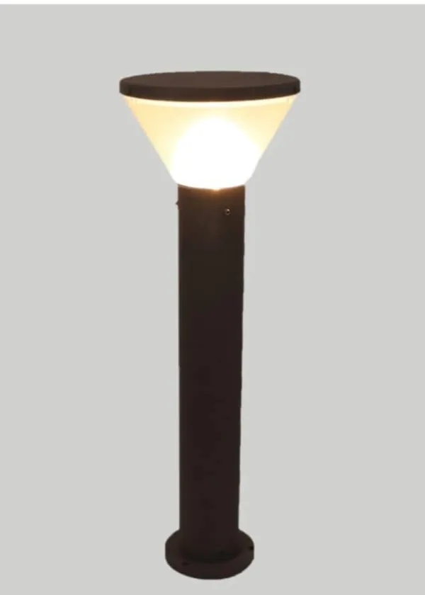 Grey_Metal_And_Glass_Garden_Bollard_Light_For_Home_And_Kitchen