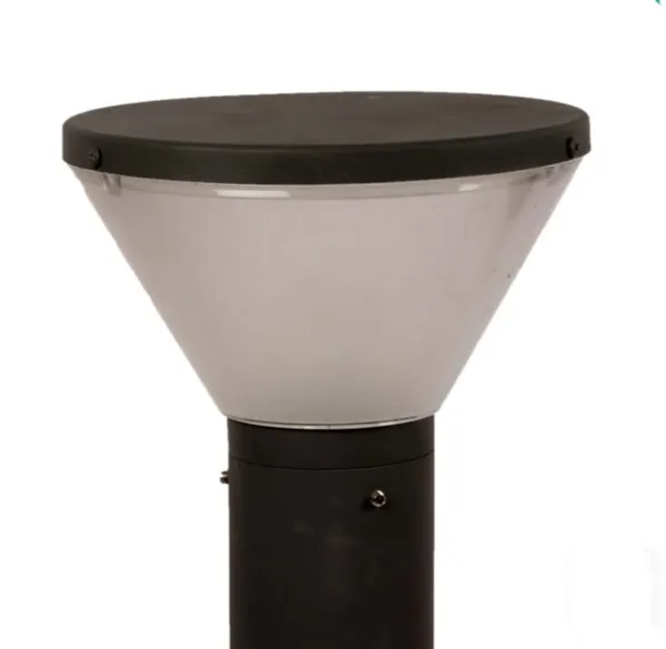 Grey_Metal_And_Glass_Garden_Bollard_Light_For_Home_And_Kitchen