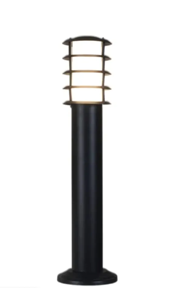 Black_Metal_And_Glass_Garden_Bollard_Light_For_Home_And_Kitchen