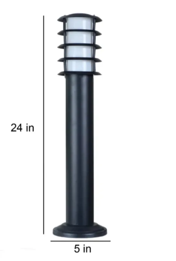 Black_Metal_And_Glass_Garden_Bollard_Light_For_Home_And_Kitchen