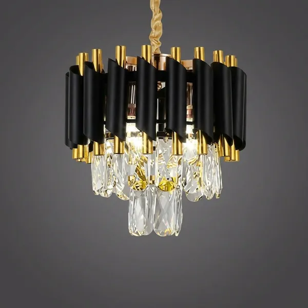 Black_Gold_Metal_And_Glass_Led_Chandelier_For_Home_And_Kitchen