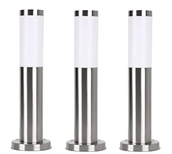 Silver_Metal_And_Glass_Garden_Bollard_Light_For_Home_And_Kitchen