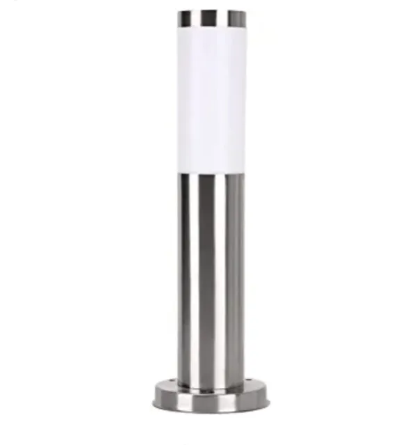 Silver_Metal_And_Glass_Garden_Bollard_Light_For_Home_And_Kitchen