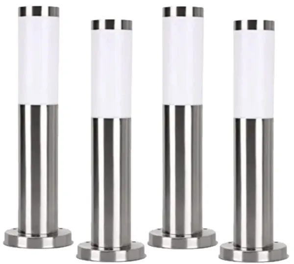 Silver_Metal_And_Glass_Garden_Bollard_Light_For_Home_And_Kitchen