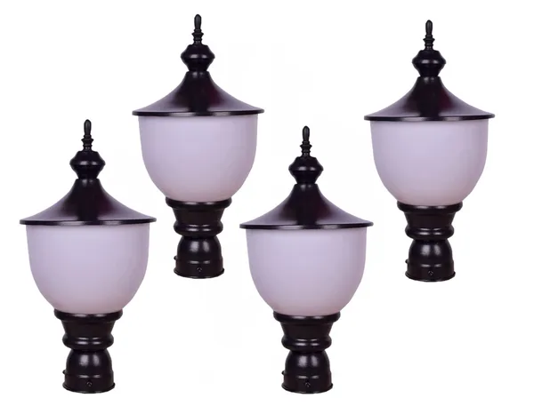Black_Metal_And_Glass_Garden_Bollard_Light_For_Home_And_Kitchen