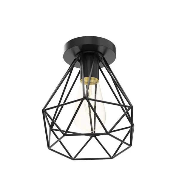 Black_Metal_And_Glass_Semi_Flush_Ceiling_Light_For_Home_And_Kitchen