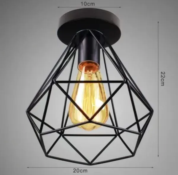 Black_Metal_And_Glass_Semi_Flush_Ceiling_Light_For_Home_And_Kitchen