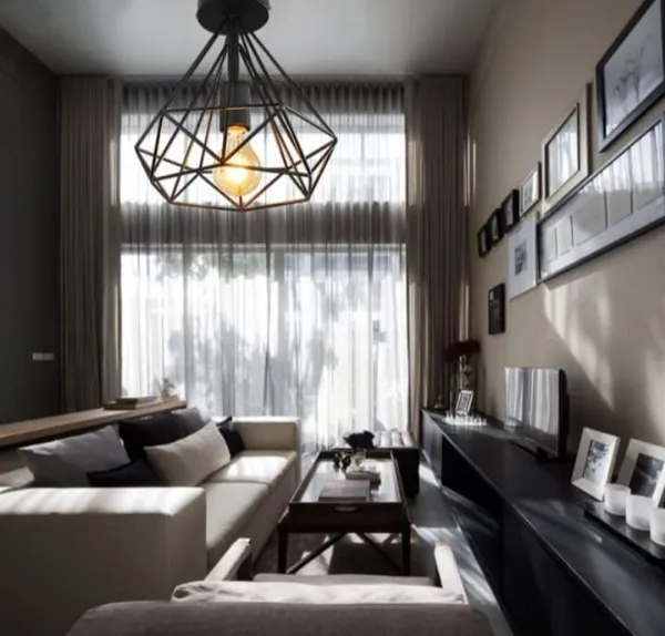 Black_Metal_And_Glass_Semi_Flush_Ceiling_Light_For_Home_And_Kitchen