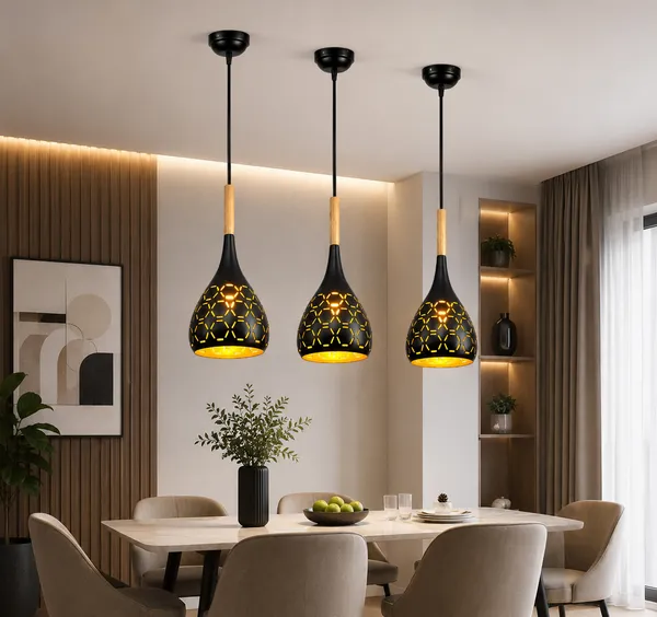 LEGEEN_Aluminum_Hanging_Lights_for_Dining_Table,_Pendant_Lamps_for_Kitchen_Island,_Bedroom_Hanging_Lamps_and_Living_Room_Lights_(Black_Pack_of_3)