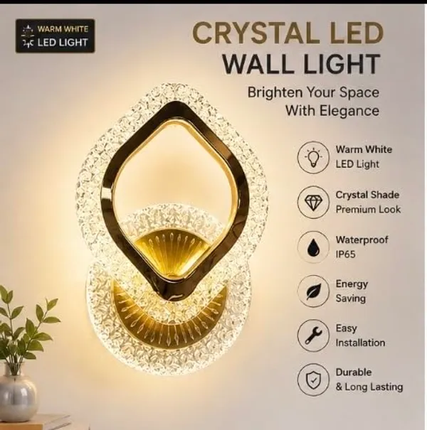 LEGEEN_Luxury_Crystal_LED_Wall_Light_|_3_Way_Colour_Changing_Modern_Golden_Wall_Lamp_for_Living_Room,_Bedroom,_Hallway_&_Home_Decor