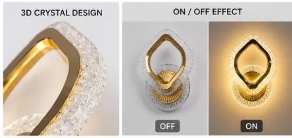 LEGEEN_Luxury_Crystal_LED_Wall_Light_|_3_Way_Colour_Changing_Modern_Golden_Wall_Lamp_for_Living_Room,_Bedroom,_Hallway_&_Home_Decor