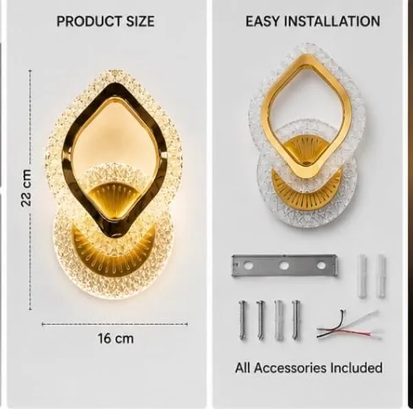LEGEEN_Luxury_Crystal_LED_Wall_Light_|_3_Way_Colour_Changing_Modern_Golden_Wall_Lamp_for_Living_Room,_Bedroom,_Hallway_&_Home_Decor