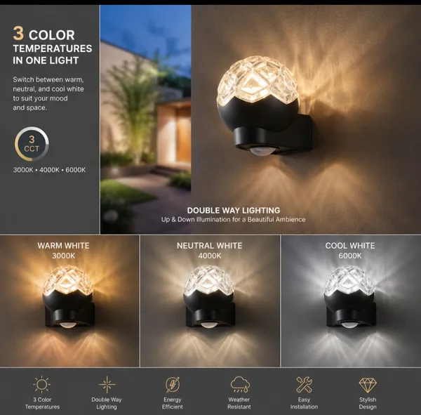 LEGEEN_Modern_Waterproof_Outdoor_Wall_Light_Warm_White_LED_Crystal_Wall_Lamp_for_Home_Entrance_Balcony_Garden_Staircase_Exterior_Decor_Black