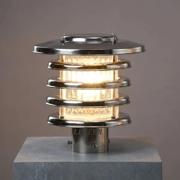 Silver_Metal_And_Glass_Garden_Bollard_Light_For_Home_And_Kitchen