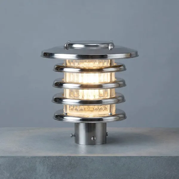 Silver_Metal_And_Glass_Garden_Bollard_Light_For_Home_And_Kitchen