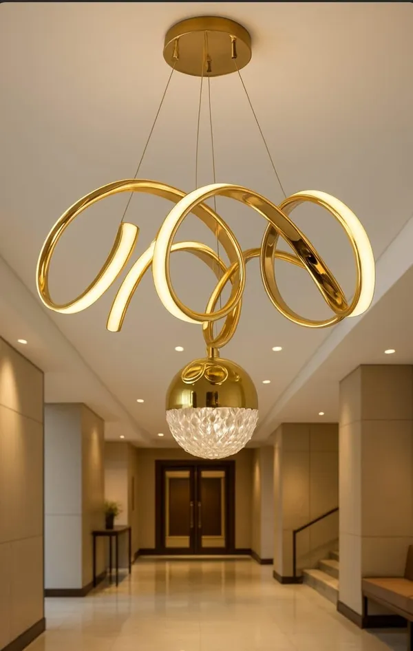 Gold_Metal_And_Glass_Chandelier_For_Home_And_Kitchen