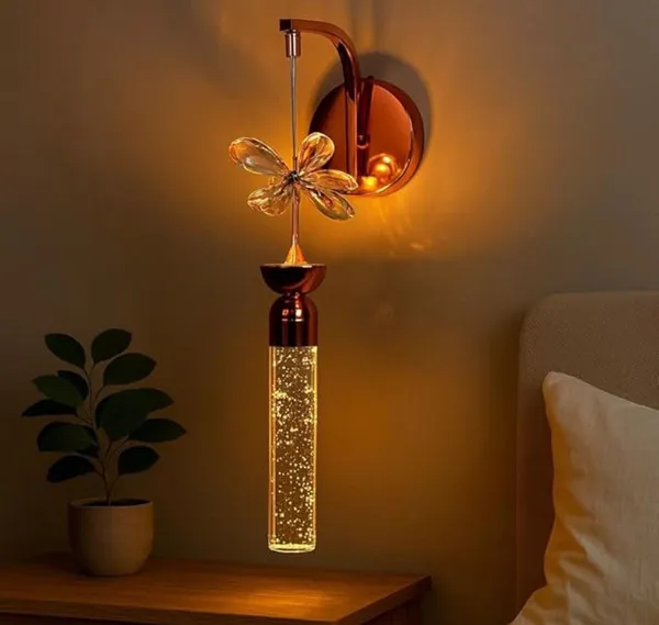 Water_Clear_And_Rose_Gold_Metal_And_Glass_Led_Wall_Light_For_Home_And_Kitchen
