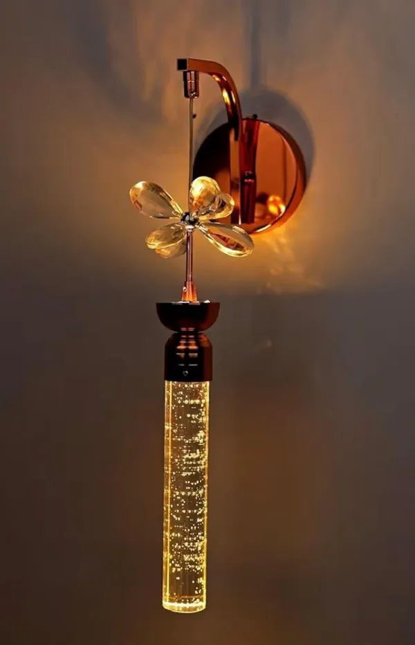 Water_Clear_And_Rose_Gold_Metal_And_Glass_Led_Wall_Light_For_Home_And_Kitchen