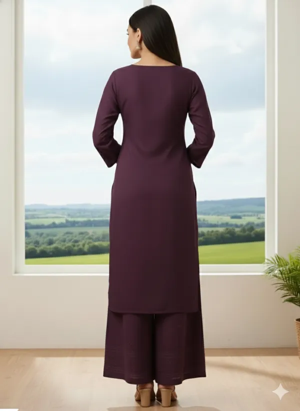 Wine_Cotton_Mirror_Work_Kurta_Pant_Set_For_Women