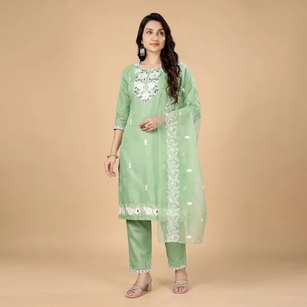 Green_Rayon_Aari_Work_Kurta_Pant_Set_With_Dupatta_For_Women