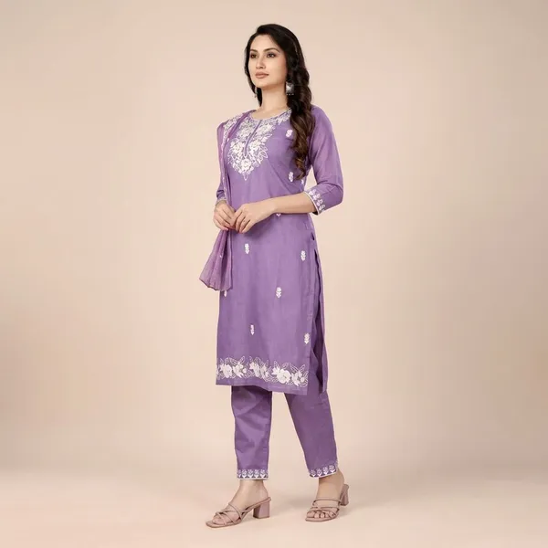 Purple_Rayon_Aari_Work_Kurta_Set_With_Dupatta
