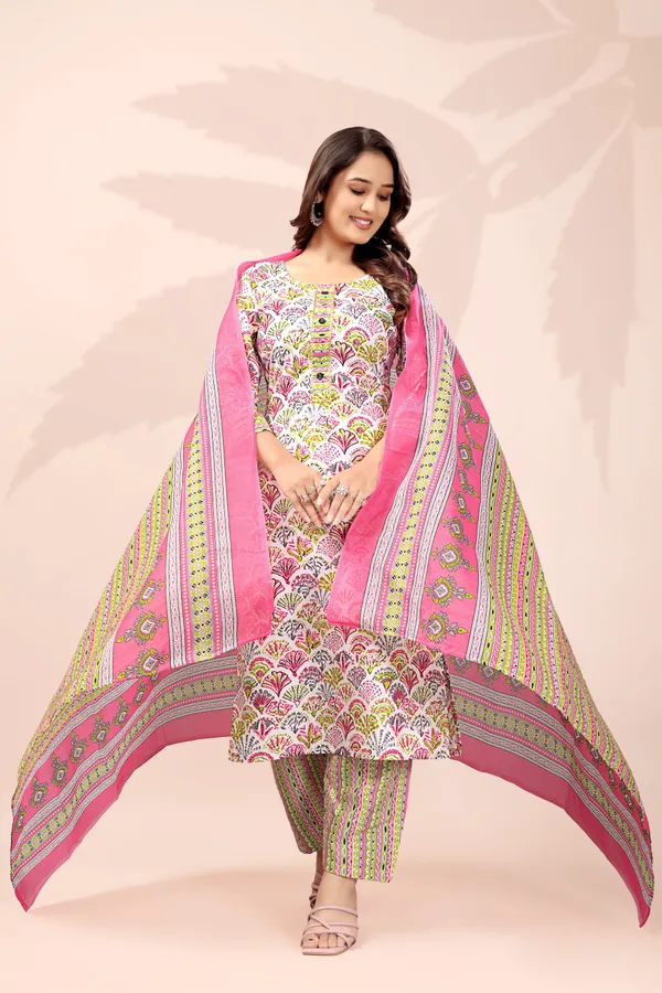 Pink_Cotton_Printed_Kurta_Pant_Set_With_Dupatta_For_Women