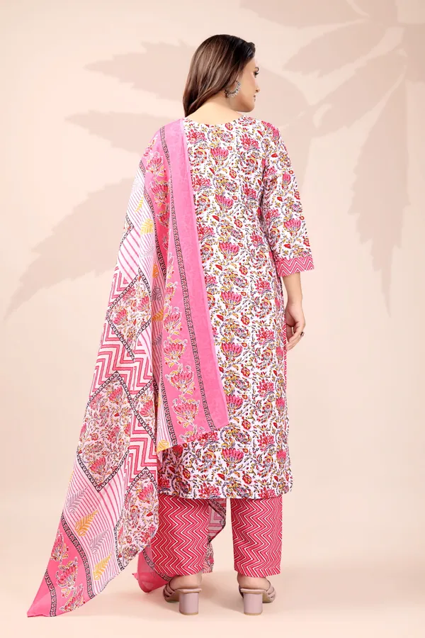 Pink_Cotton_Printed_Kurta_Pant_Set_With_Soft_Silk_Dupatta_For_Women