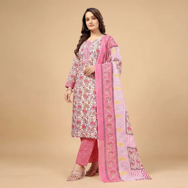 Pink_Cotton_Printed_Kurta_Pant_Set_With_Soft_Silk_Dupatta_For_Women