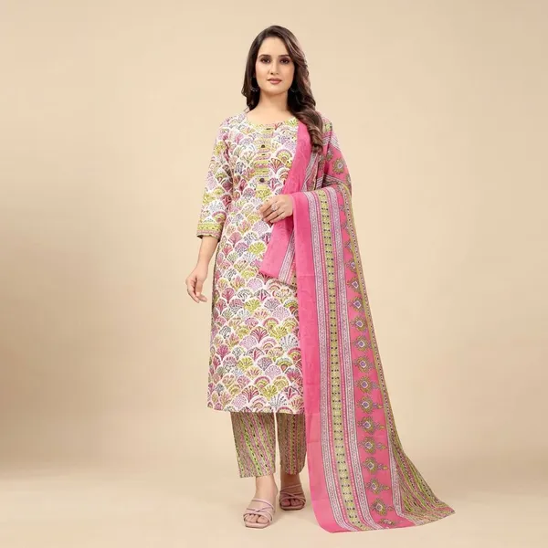Pink_Cotton_Printed_Kurta_Pant_Set_With_Dupatta_For_Women