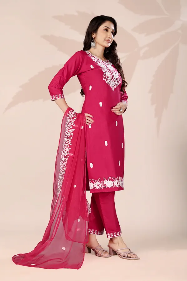 Pink_Rayon_Aari_Work_Kurta_Set_With_Dupatta