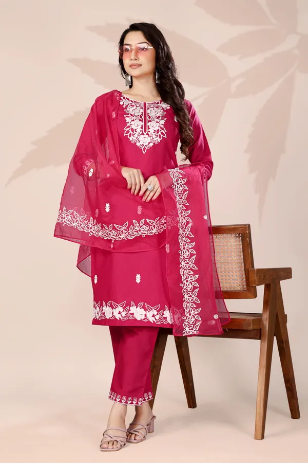 Pink_Rayon_Aari_Work_Kurta_Set_With_Dupatta