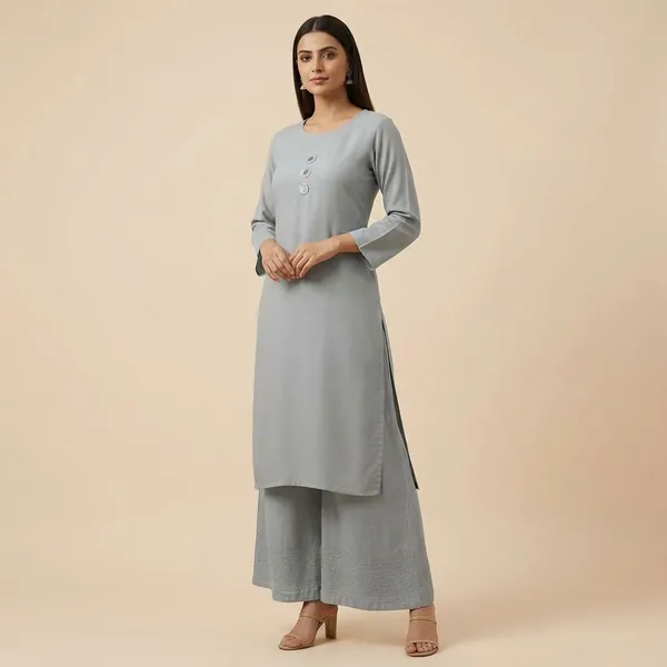 Gray_Cotton_Mirror_Work_Kurta_Pant_Set_For_Women