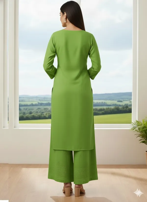 Green_Cotton_Mirror_Work_Kurta_Pant_Set_For_Women