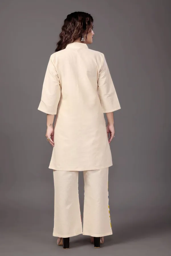 Cream_Cotton_Printed_Co-Ord_Set_With_Pants_For_Women