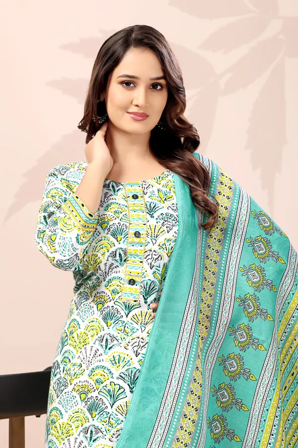 Mint_Green_Floral_Printed_Cotton_Kurta_Set_with_Dupatta