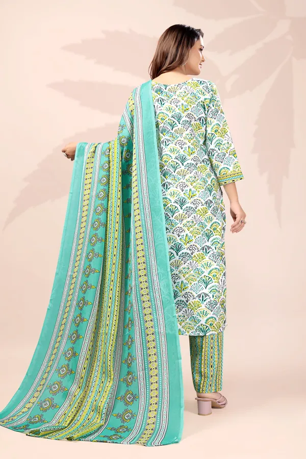 Mint_Green_Floral_Printed_Cotton_Kurta_Set_with_Dupatta