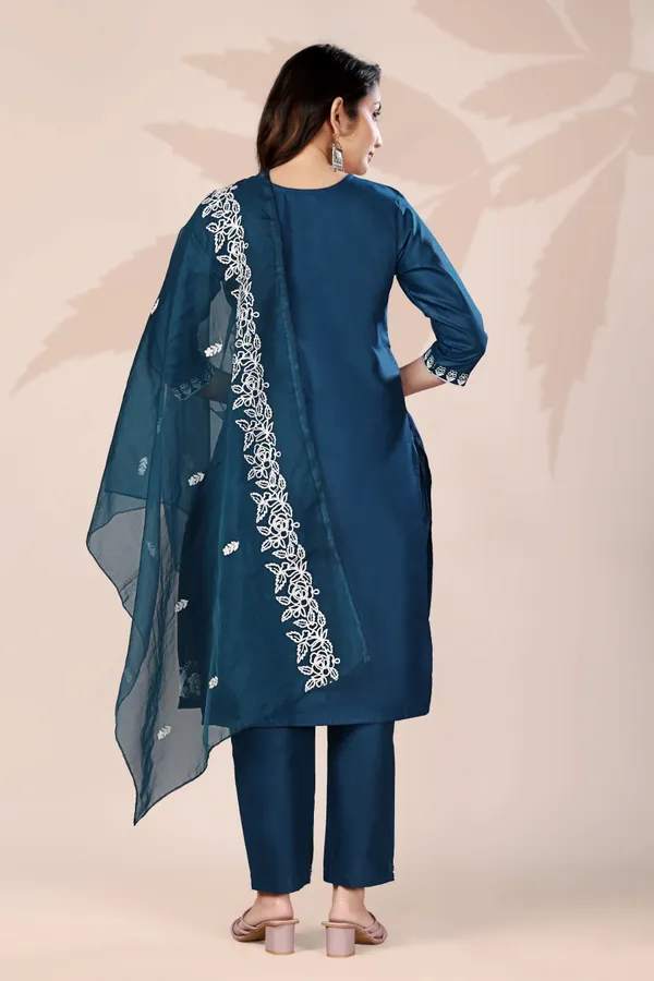 Blue_Rayon_Aari_Work_Kurta_Set_With_Dupatta