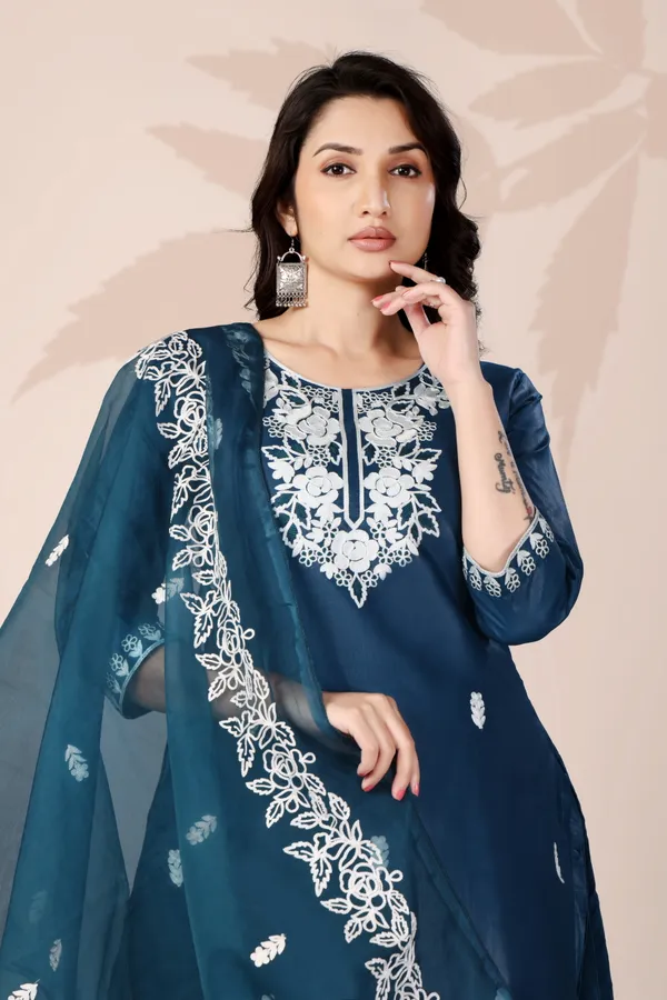 Blue_Rayon_Aari_Work_Kurta_Set_With_Dupatta
