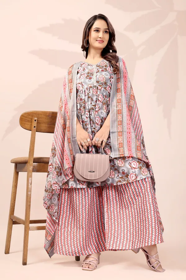 Gray_Sharara_Set_With_Dupatta_For_Women