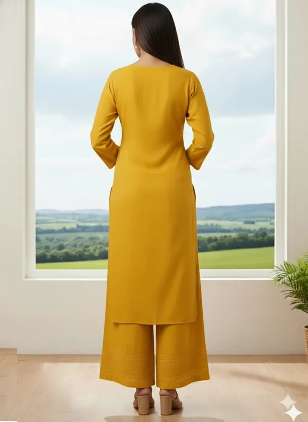 Yellow_Cotton_Mirror_Work_Kurta_Pant_Set_For_Women