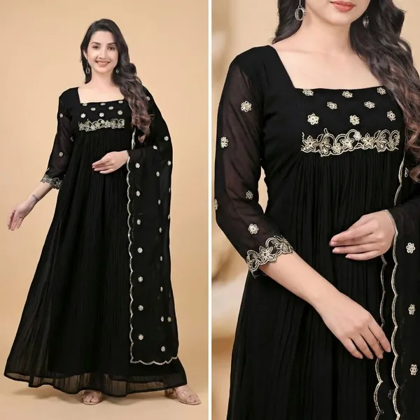Black_Georgette_Embroidered_Anarkali_Set_With_Work_Dupatta_For_Women