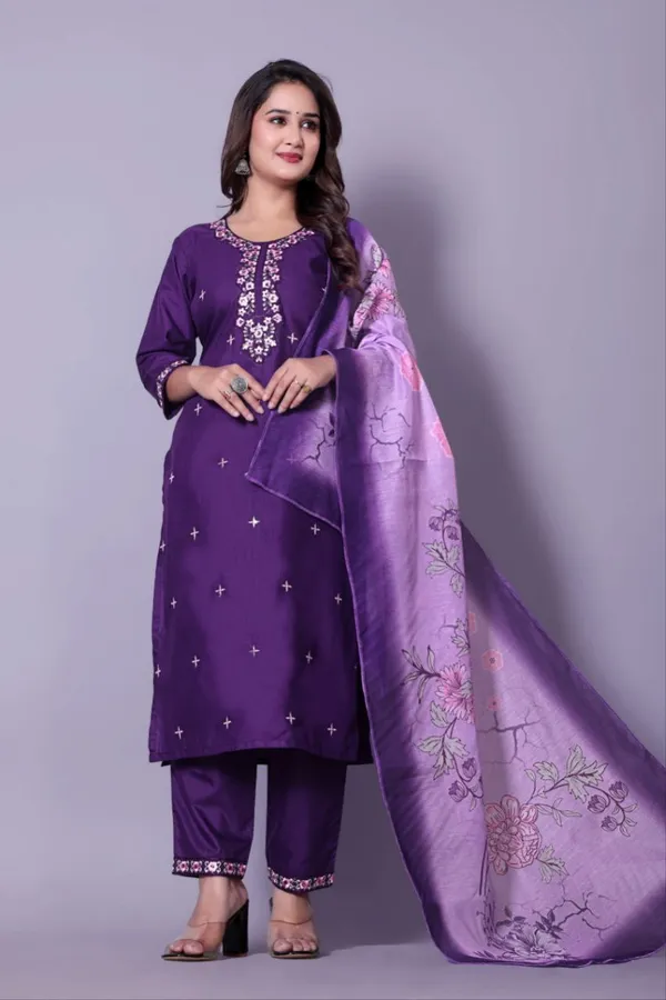 Royal_Purple_Embroidered_Rayon_Kurta_Set_with_Dupatta