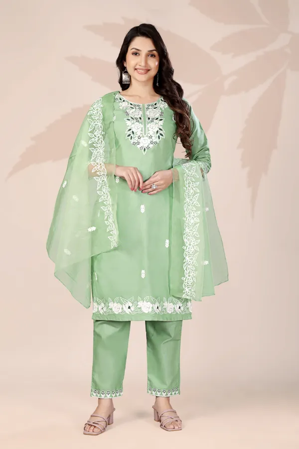 Green_Rayon_Aari_Work_Kurta_Pant_Set_With_Dupatta_For_Women