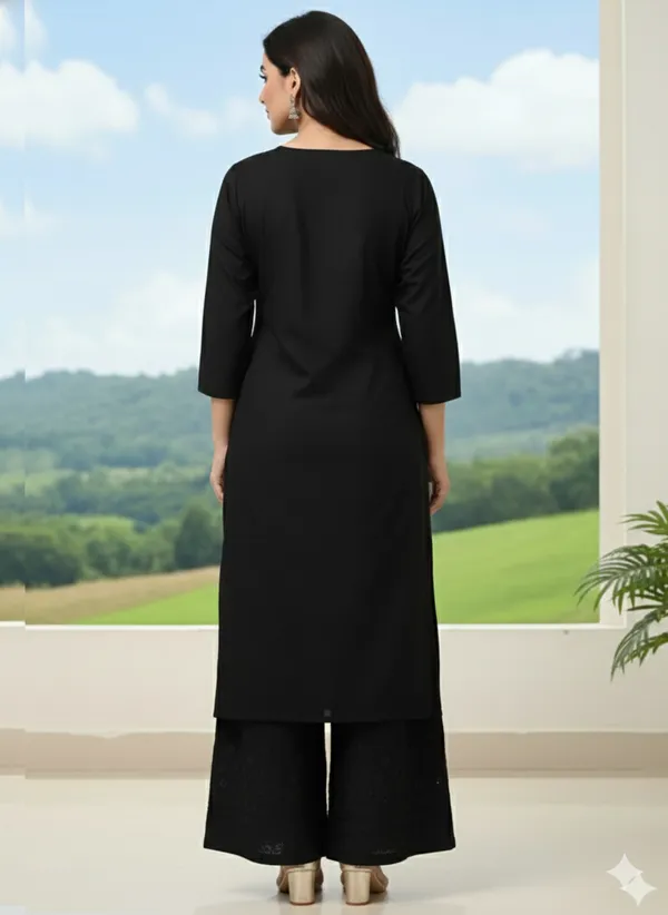 Black_Cotton_Mirror_Work_Kurta_Pant_Set_For_Women